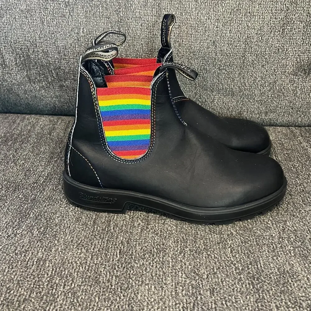 Blundstone 2105 Leather Chelsea Boots mens 7.5 Black Rainbow Outdoor Comfort